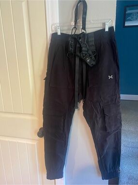 DXXM Life - Black Men's Cargo Jogger Pants - Casual Utility Style